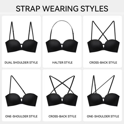 Seamless Non-Slip Push-Up Shaping Strapless Bra