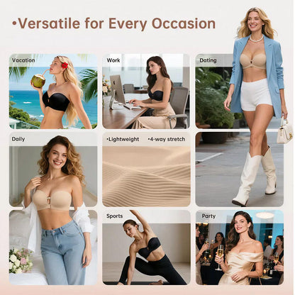 Seamless Non-Slip Push-Up Shaping Strapless Bra
